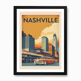 Nashville Vintage Travel Poster Art Print