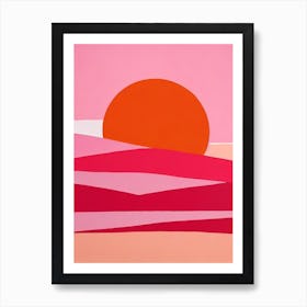 Hayle Towans Beach, Cornwall Pink Beach Art Print