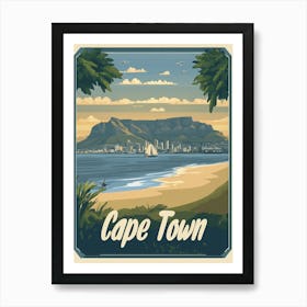 Aihrgdesign A Mid Century Modern Travel Poster For Cape Town 2 Art Print