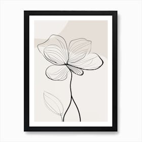 Flower Line Art Abstract 4 Art Print