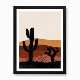 Cactus In The Desert 50 Art Print