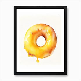 Mango Glazed Donut Cute Neon 1 Art Print