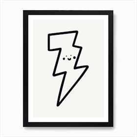 Lightning Bolt Cute Illustration Art Print