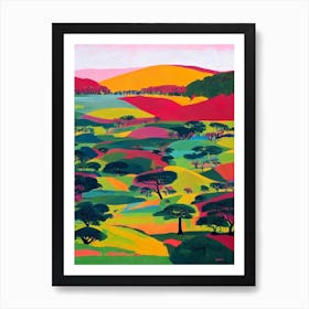 Serengeti National Park Tanzania Abstract Colourful Art Print