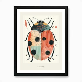 Colourful Insect Illustration Ladybug 24 Poster Art Print