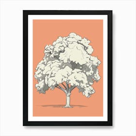 Chestnut Tree Minimalistic Drawing 3 Art Print