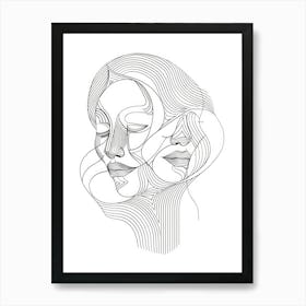 Women Portraits In Line 5 Art Print