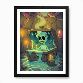 Skeleton In The Chest Art Print