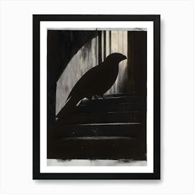 Dark Gothic Shadow Of The Raven Art Print