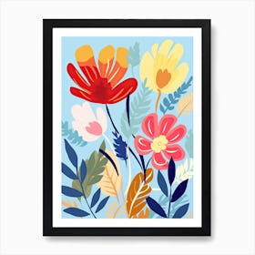 Vibrant Petal Reverie; Whimsical Flower Market Art Print