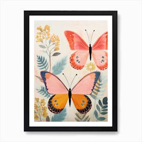 Butterflies In The Garden 1 Art Print