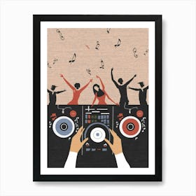 Dj Playing Music 1 Art Print