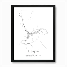 Lithgow,Australia Minimalist Map Art Print