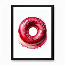 Red Velvet Donut Cute Neon 3 Art Print