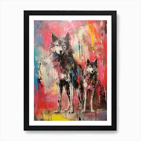 Wolves Abstract Expressionism 1 Art Print