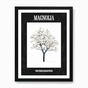 Magnolia Tree Pixel Illustration 4 Poster Art Print