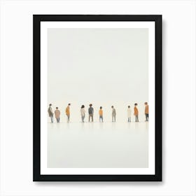 Minimalist People Color Abstract Watercolor 1 Art Print