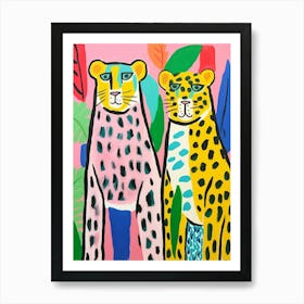 Colourful Kids Animal Art Leopard 3 Art Print