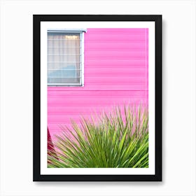 Vintage Pink Travel Trailer With Cactus In Marfa Texas Art Print