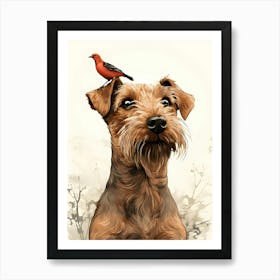 Modern Airedale Terrier 2 Art Print