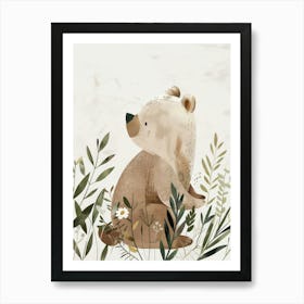 Charming Nursery Kids Animals Bear Cub 2 Art Print