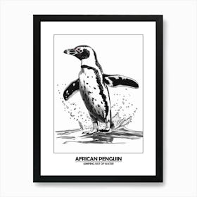 Penguin Jumping Out Of Water Poser 3 Art Print