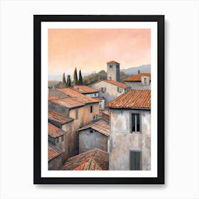 Tuscany Rooftops Morning Skyline 4 Art Print