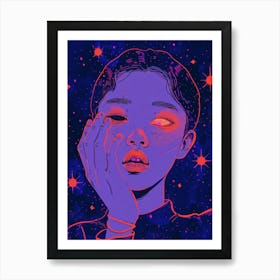 Asian Girl In Space Art Print