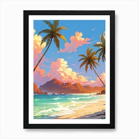 Sunset At The Beach 6 Art Print