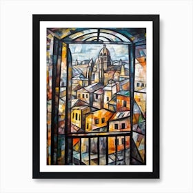 Window View Of Moscow Russia In The Style Of Cubism 4 Art Print