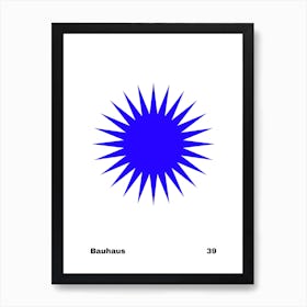Geometric Bauhaus Poster Blue 39  Art Print