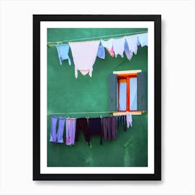 Drying Day In Burano Art Print