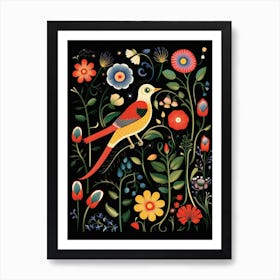 Folk Bird Illustration Chimney Swift 1 Art Print