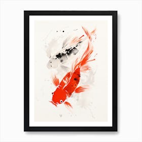 Koi Fish in Ink Art Print