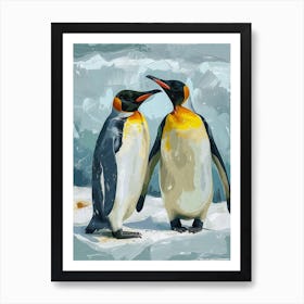 King Penguin Cuverville Island Colour Block Painting 1 Art Print