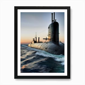 Submarine In The Ocean-Reimagined 11 Art Print