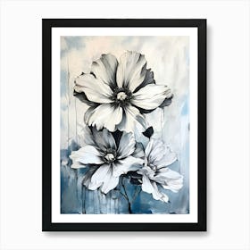 Black And White Flowers 3 Art Print