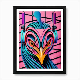 Bird With Headphones 4 Art Print