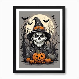 Halloween Skeleton 1 Art Print