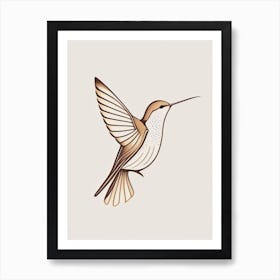 Buff Bellied Hummingbird Retro Minimal 3 Art Print