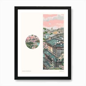 Hiroshima Japan 3 Cut Out Travel Poster Art Print