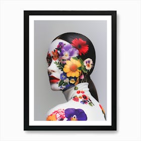 "Beautiful Floral Face Paint Artwork" Poster