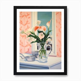 A Vase With Calla Lily, Flower Bouquet 3 Art Print