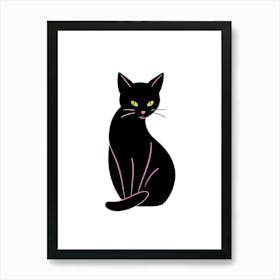 Black Cat Creative Illustration Art Print