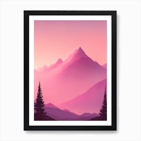 Misty Mountains Vertical Background In Pink Tone 95 Art Print