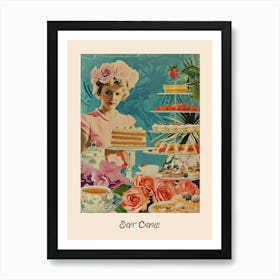Eat Cake Vintage Tea Party 3 Art Print