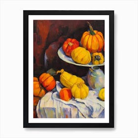 Delicata Squash Cezanne Style vegetable Art Print