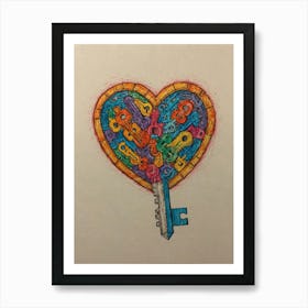 Heart Of Keys 1 Art Print