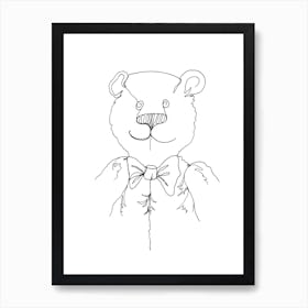 Line Bear Art Print