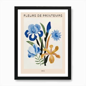 Spring Floral French Poster  Iris 3 Art Print